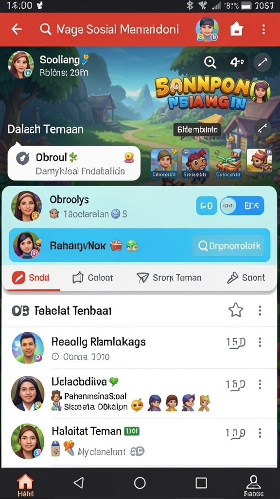 Tampilan karakter yang bisa disesuaikan.