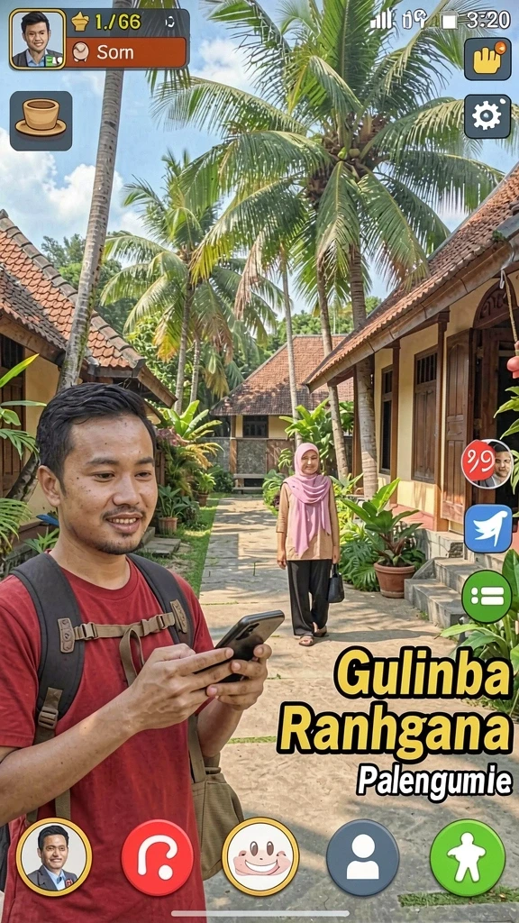 Tampilan awal yang menarik dengan karakter dinamis.