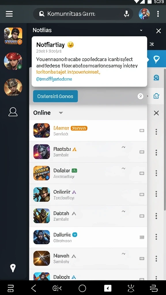 Screenshot menampilkan salah satu jenis permainan yang tersedia.