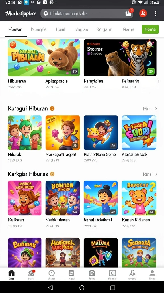 Tampilan layar utama yang menarik dan informatif.