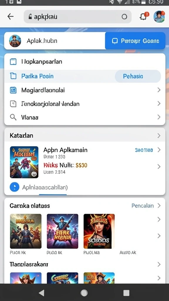 Antarmuka permainan yang simpel dan menarik.