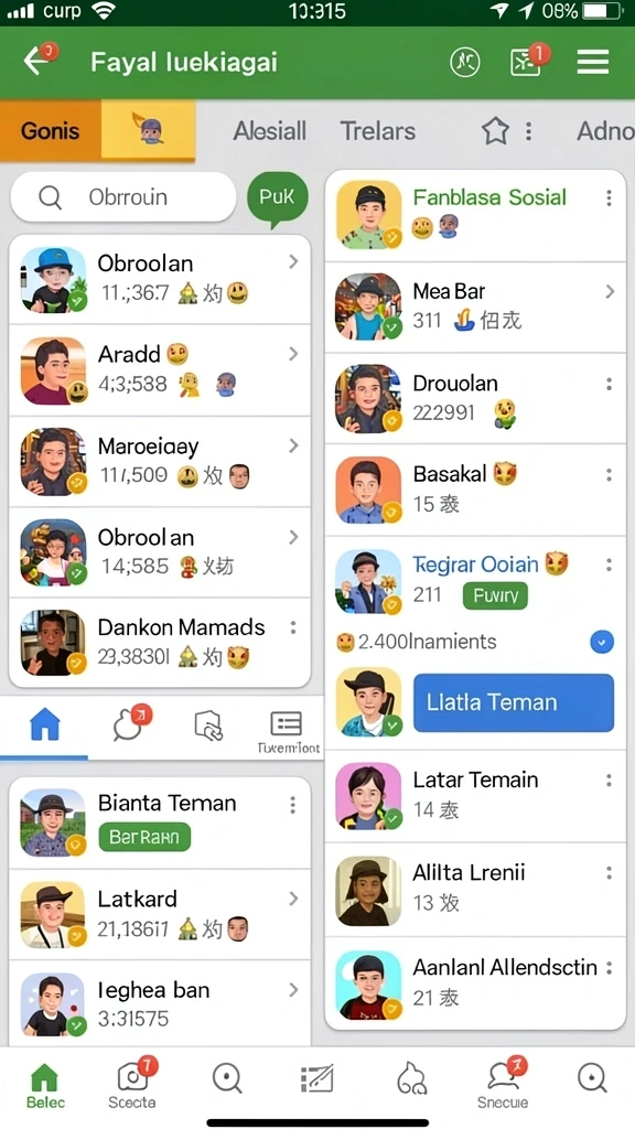 Menampilkan karakter unik dalam permainan yang beragam.